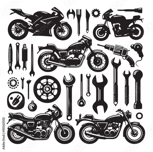 motorcycle silhouette illustration vector