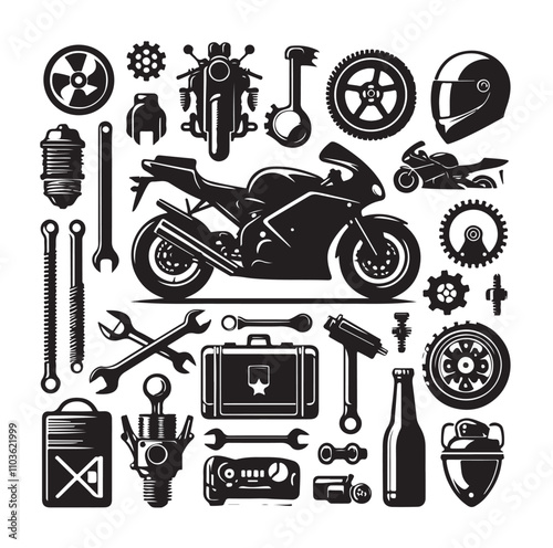 motorcycle silhouette illustration vector