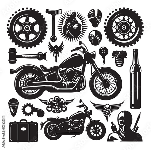 motorcycle silhouette illustration vector