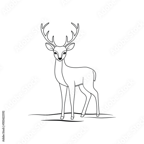 Сhristmas Deer Coloring Pages