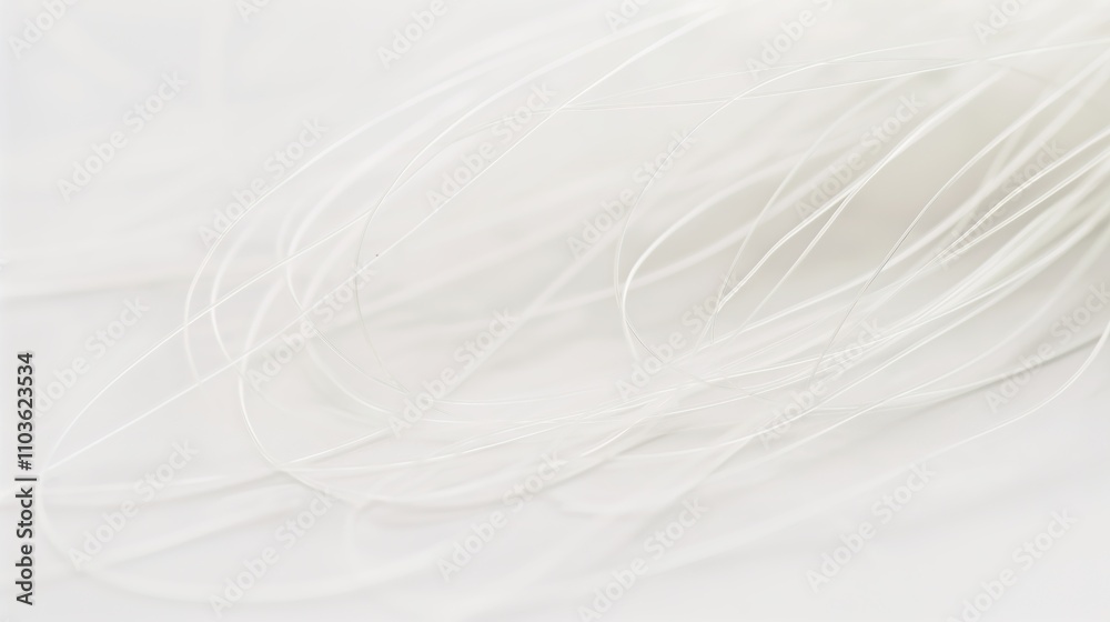 Fototapeta premium Close-up macro detail of dental floss string texture on white surface. Dentistry, oral care products, healthy lifestyle,health magazine, teeth cleaning, dental floss brand