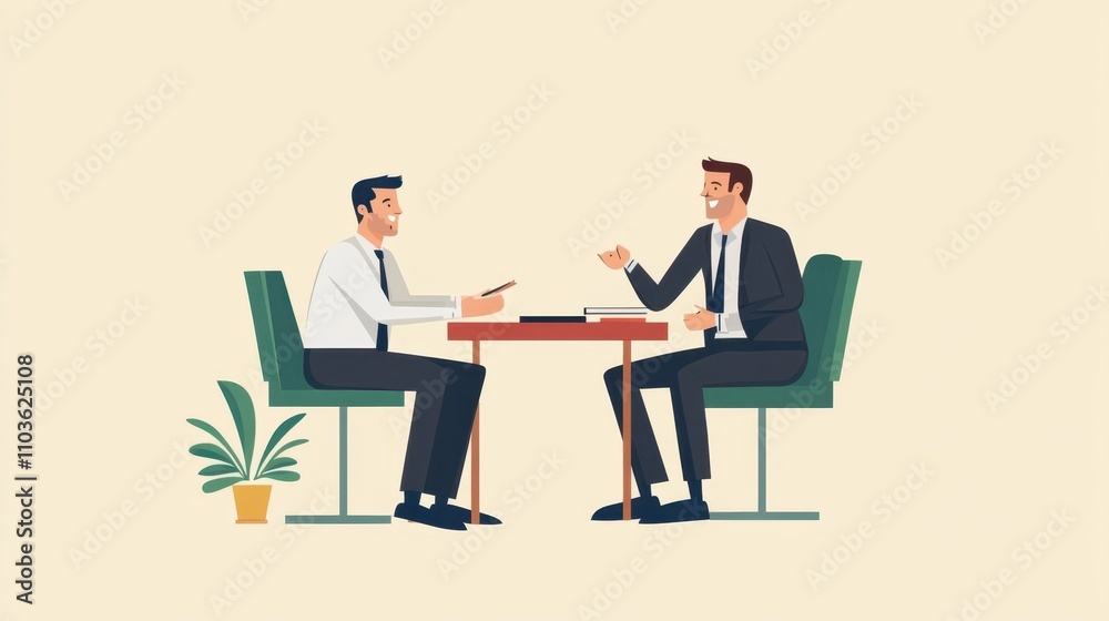 A manager mentoring an employee in an informal setting. A manager mentoring an employee in an informal setting.
