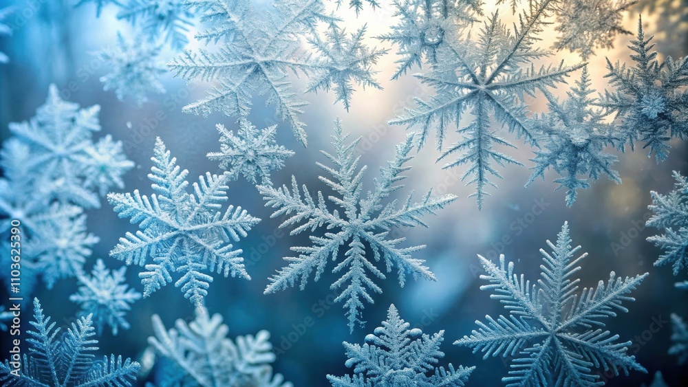Winter snowflake pattern on frosted glass, creating a beautiful abstract background for presentations, winter, snowflake Winter snowflake pattern on frosted glass, creating a beautiful abstract background for presentations, winter, snowflake