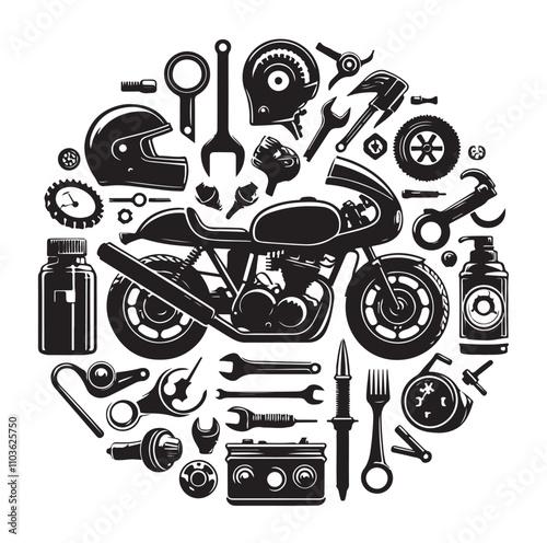 motorcycle silhouette illustration vector