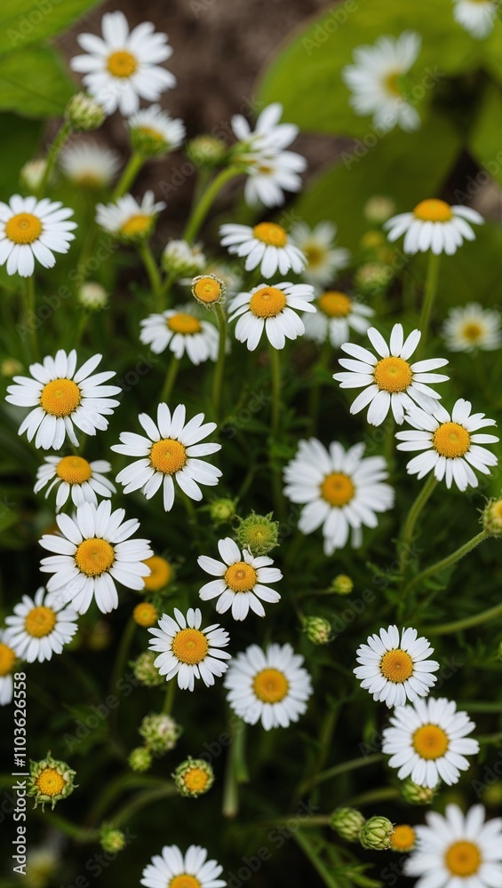Chamomile Herb known for its small daisy like flowers often used in tea Chamomile Herb known for its small daisy like flowers often used in tea
