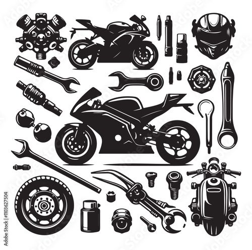motorcycle silhouette illustration vector