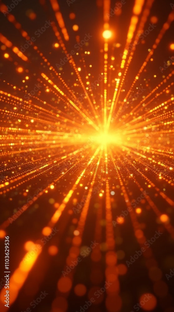 Naklejka premium Golden Grid: A Vision of Digital Connectivity