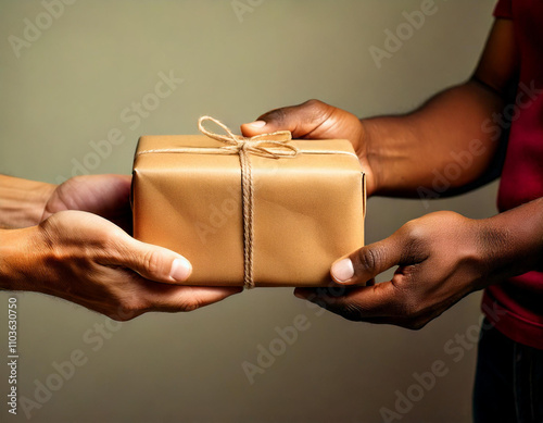 Courier delivers a package to a customer, completing the shipping process and ensuring satisfaction