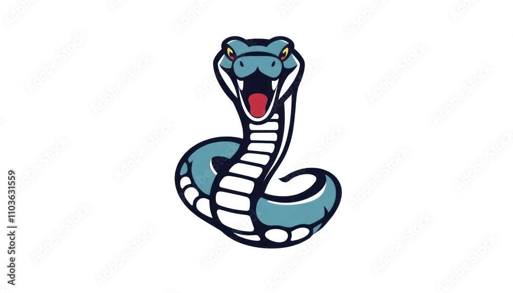 Fototapeta premium Dynamic Cobra Logo Design: Fierce and Engaging Representation for Sports Teams, Gaming Brands, or Educational Initiatives on Snakes and Wildlife