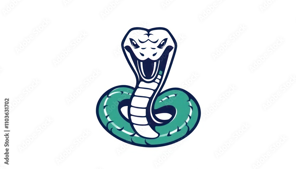 Fototapeta premium Dynamic Cobra Logo Design: Fierce and Engaging Representation for Sports Teams, Gaming Brands, or Educational Initiatives on Snakes and Wildlife