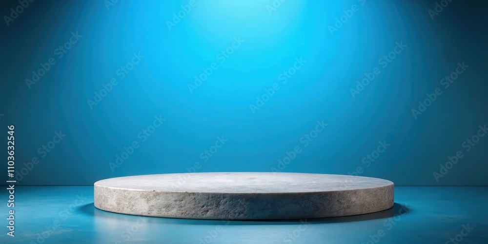 Stones podium for displaying products with a blue background, , stones, podium, display, product, blue, background,, showcase Stones podium for displaying products with a blue background, , stones, podium, display, product, blue, background,, showcase
