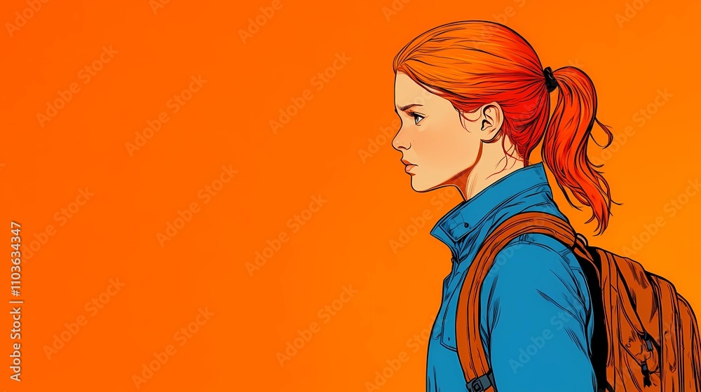 Young students with colorful backpacks on their way to school, ideal for academic-themed designs and advertising materials Young students with colorful backpacks on their way to school, ideal for academic-themed designs and advertising materials