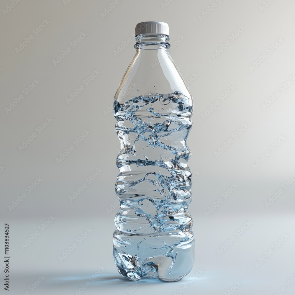 bottle of water, the bottle have deformation like water, bottle of water like water bottle of water, the bottle have deformation like water, bottle of water like water