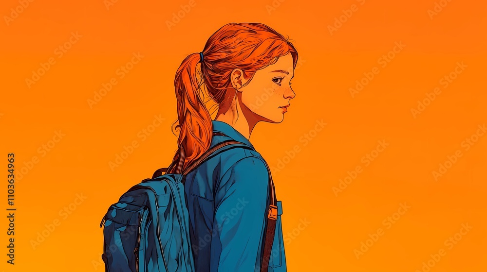 Young students with colorful backpacks on their way to school, ideal for academic-themed designs and advertising materials