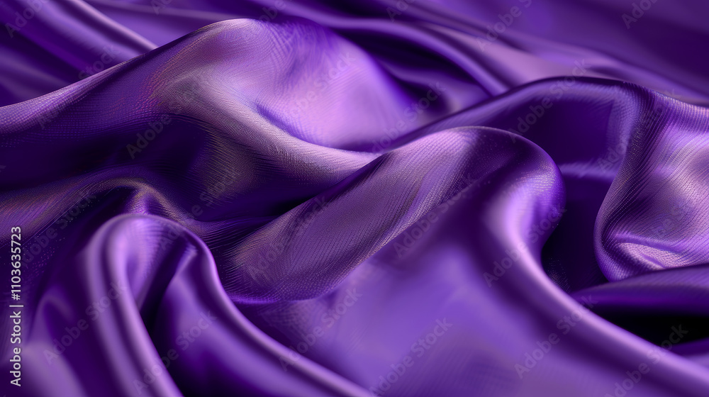 Sophisticated Purple Silk Fabric with Smooth Folds Sophisticated Purple Silk Fabric with Smooth Folds
