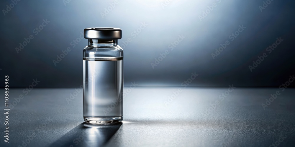 glass vial with clear liquid on a shadowed surface , vial, glass,liquid, clear, shadow, surface, laboratory glass vial with clear liquid on a shadowed surface , vial, glass,liquid, clear, shadow, surface, laboratory