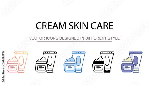 cream skin care icon design with white background stock illustration