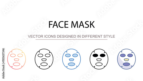 Face Mask icon design with white background stock illustration
