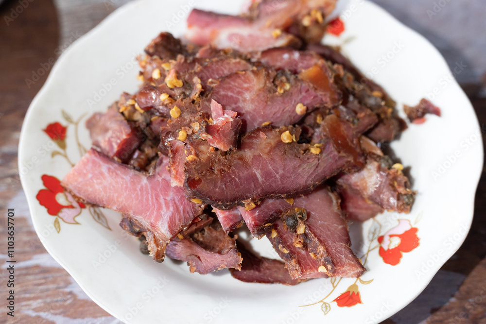 Spicy beef in the plate Spicy beef in the plate