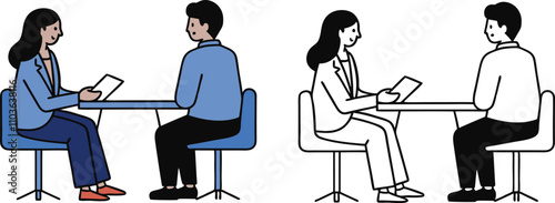 Interview Process Two Candidates Meeting with Interviewers