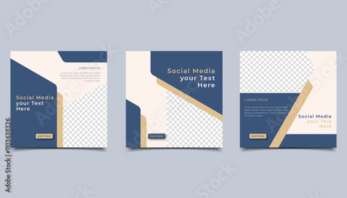 Set of Editable minimal square banner template. suitable for social media post and web internet ads. Vector illustration with photo design