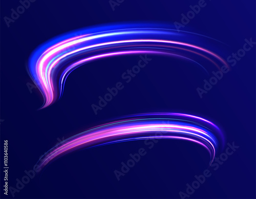 Motion Blur Effect. Abstract fire flare trace lens flares acceleration speed motion on night road. Acceleration speed motion on night road.