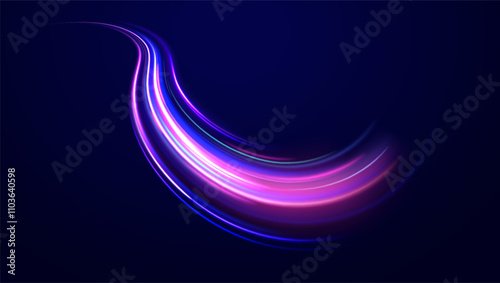 Motion Blur Effect. Abstract fire flare trace lens flares acceleration speed motion on night road. Acceleration speed motion on night road.