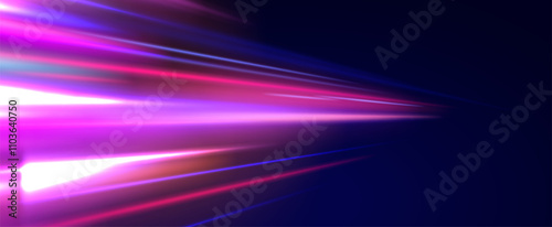 Abstract fire flare trace lens flares acceleration speed motion on night road. Acceleration speed motion on night road. Motion Blur Effect. 