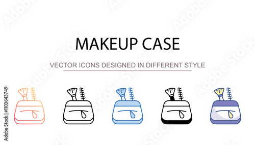 Makeup case icon design with white background stock illustration