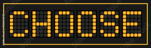 Orange color led banner in word choose on black background