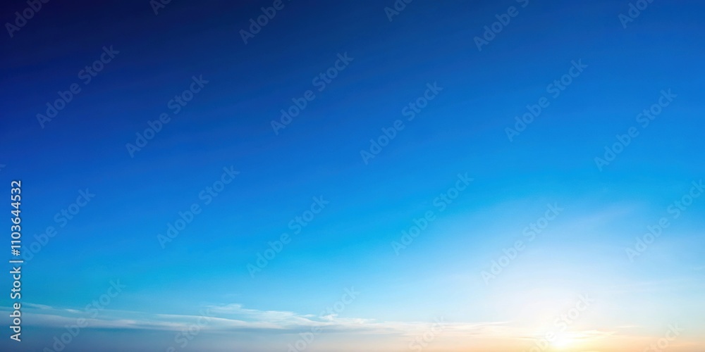 Obraz premium Clear blue sky fading into soft gradient, perfect for background or wallpaper, blue sky, clear, gradient, peaceful, serene