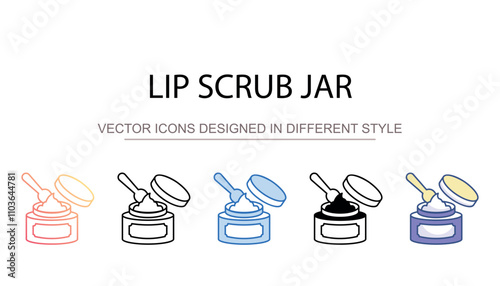 Lip Scrub Jar icon design with white background stock illustration