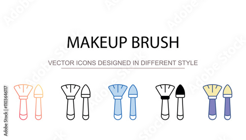 Makeup Brush icon design with white background stock illustration