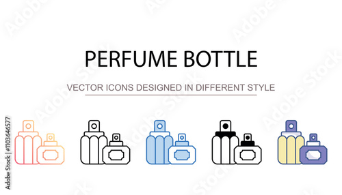 Perfume Bottle icon design with white background stock illustration
