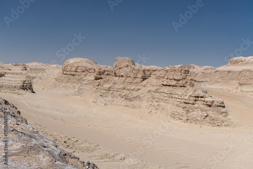 Close up on the yadan geological formation in Qinghai, China