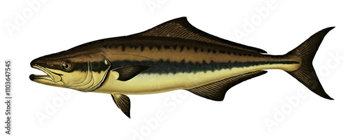 Vintage Cobia (Rachycentron canadum) Lithograph