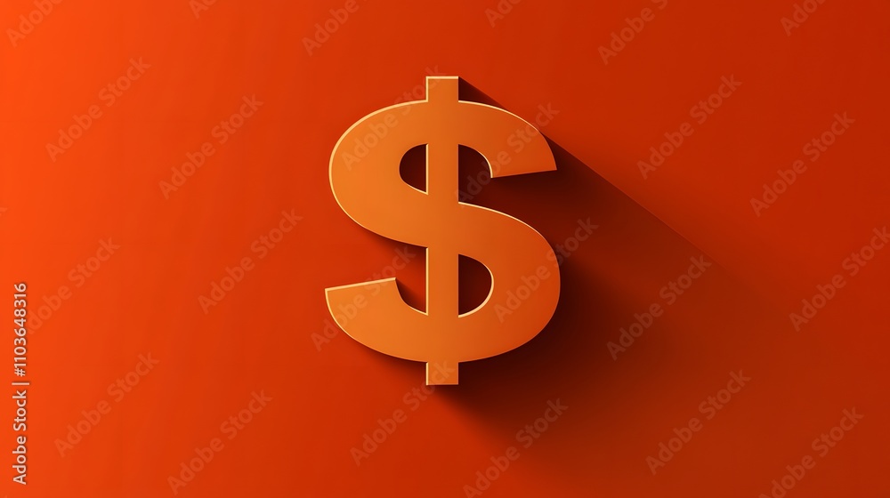Bold dollar sign icon in a flat style, sleek and professional design Bold dollar sign icon in a flat style, sleek and professional design