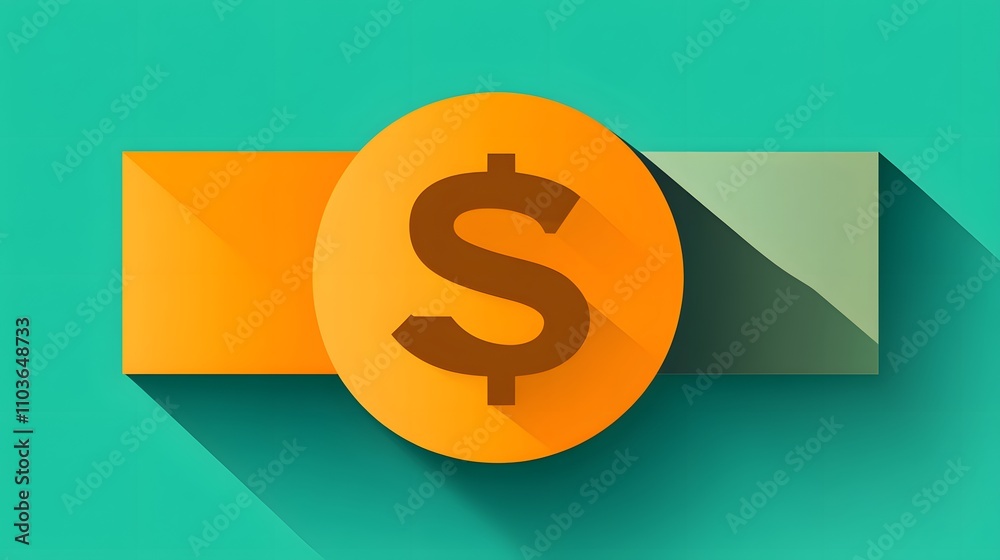 Bold dollar sign icon, minimal and flat design, modern financial theme Bold dollar sign icon, minimal and flat design, modern financial theme