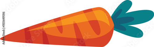 Fresh Carrot Vegetable with Green Leaves Illustration