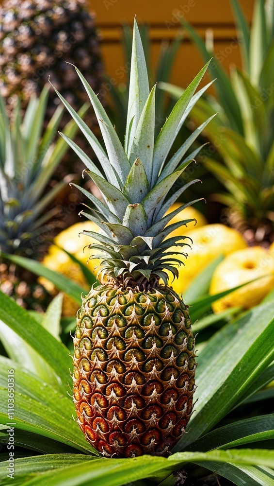 Pineapple Tropical plant known for its spiky leaves and sweet tangy fruit Pineapple Tropical plant known for its spiky leaves and sweet tangy fruit