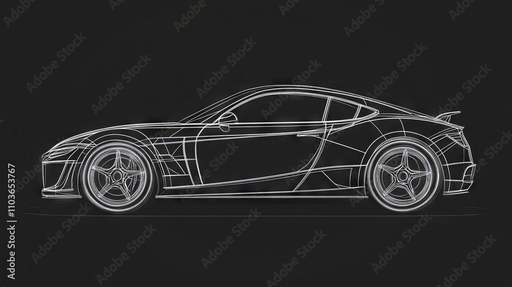 Conceptual Wireframe Design of a Futuristic Sports Car Conceptual Wireframe Design of a Futuristic Sports Car