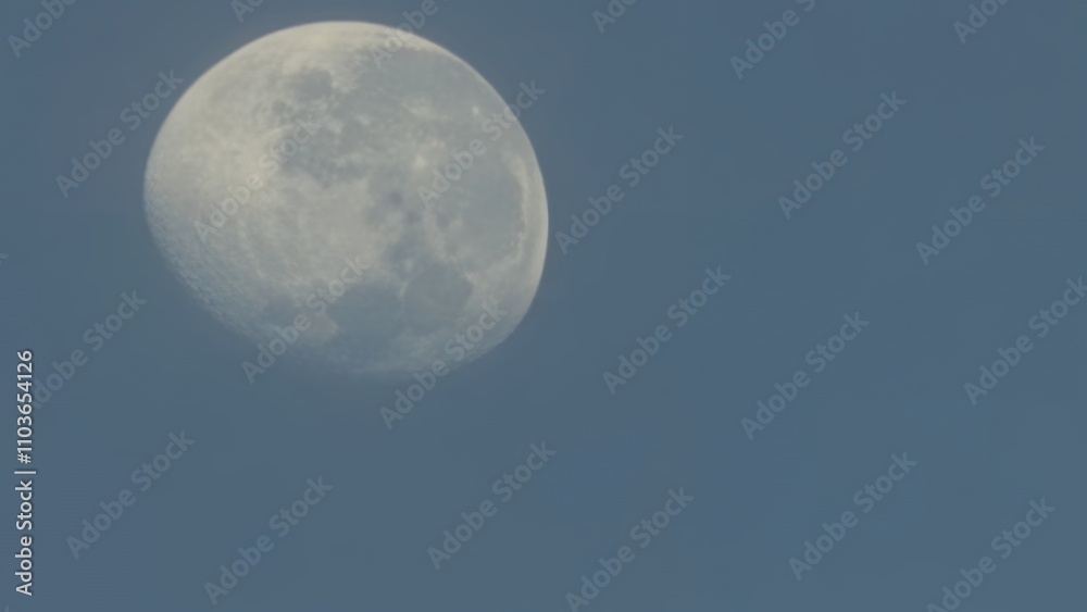 Majestic Gibbous Moon in a Daytime Sky: A Celestial Wonder Captured Majestic Gibbous Moon in a Daytime Sky: A Celestial Wonder Captured