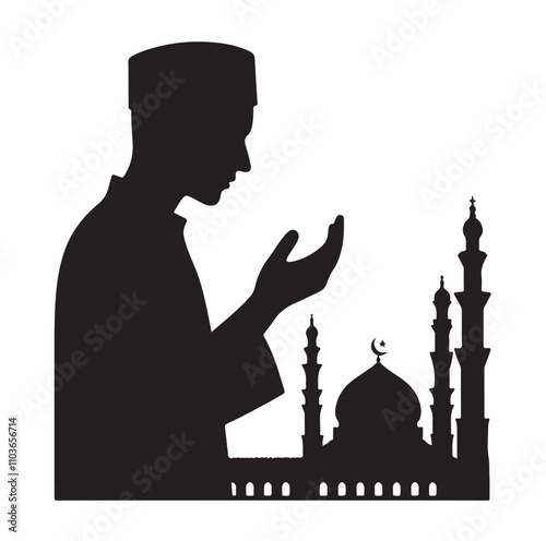 Muslim Praying Vector silhouette vector illustration