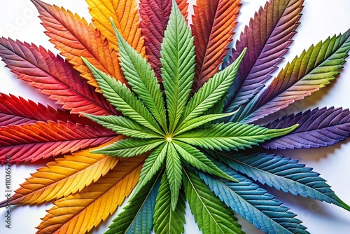 Isolated Marijuana Leaves on a Crisp White Background for Natural Wellness, Herbal Medicine, and Holistic Health Concepts in Stock Photography