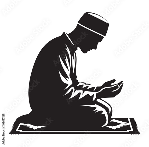Muslim Praying Vector silhouette vector illustration