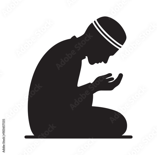 Muslim Praying Vector silhouette vector illustration