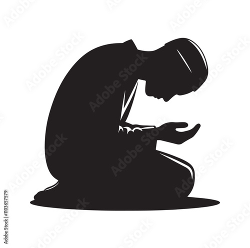 Muslim Praying Vector silhouette vector illustration
