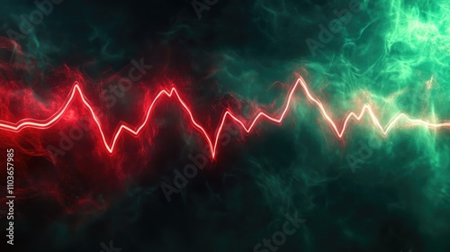 A heart monitor displaying a rapid heartbeat, with bright red and green colors, capturing the urgency and importance of monitoring heart health