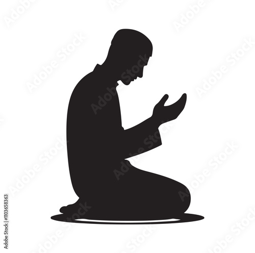 Muslim Praying Vector silhouette vector illustration