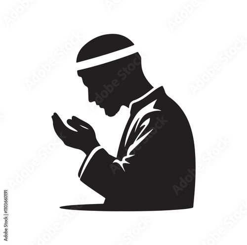 Muslim Praying Vector silhouette vector illustration